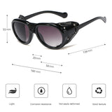 KEITHION Retro Steam punk Sunglasse Men Round Designer Steam Punk PU leather Shields Sunglasses Women Goggles UV400 Gafas de Sol - webtekdev
