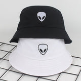 Unisex Embroidered Alien Foldable Bucket Hat Beach Sun Hat Street Headwear Fisherman Outdoor Cap Men and Woman Hat - webtekdev