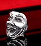 stainless steel ring new V for vendetta V mask man ring biker skull fashion jewelry - webtekdev