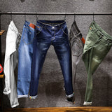 7 Color Men Stretch Skinny Jeans Fashion Casual Slim Fit Denim Trousers Male Gray Black Khaki White Pants Male Brand - webtekdev