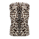 Fashion Women Hooded Sleeveless Vest 2019 Autumn and Winter Leopard Print Pockets Warm Faux Fur Vest - webtekdev