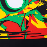 Flaglink 3x5fts 90*150cm Rasta Peace Grafitti Flag of BOB Marley Reggae Hippie Band (90 x 150cm) - webtekdev
