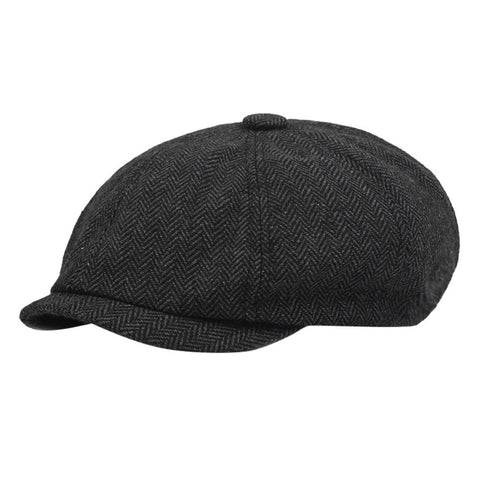 Men Wool Newsboy Caps Grey Herringbone Flat Caps Women Coffee British Gatsby Cap Autumn Winter Woolen Hats Cap #P - webtekdev