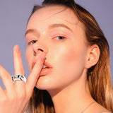 Endless Fashion Letter Ring Man Style Stainless Steel Rings For women Wedding Custom Letters Initials Ring F Word Punk Style - webtekdev