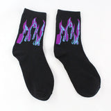 Hip Hop Hit Men Fashion  Color On Fire Crew Socks Red Flame Blaze Power Torch Hot Warmth Street Skateboard Socks wowen socks - webtekdev