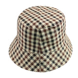 FOXMOTHER New Black White Plaid Check Bucket Hats Fishing Caps Women Mens - webtekdev