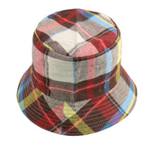 FOXMOTHER New Black White Plaid Check Bucket Hats Fishing Caps Women Mens - webtekdev