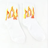Men and women fashion fire print cotton street socks - webtekdev