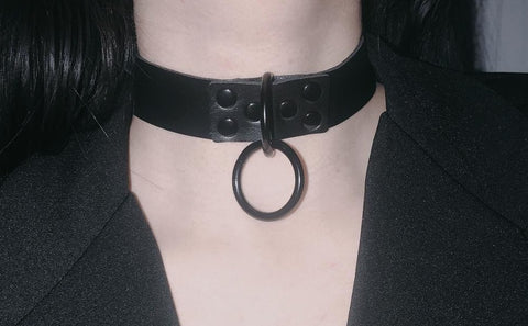 HZ 2019 Cool Girl Leather Round Adjustable Punk Gothic Choker - webtekdev