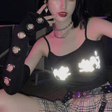 Black Punk Gothic Hollow Out Unisex Women Men Eyelet Sport Outdoor Elbow Length Sleeve 2020 Cool Stretch Character Arm Warmer (black One Size) - webtekdev