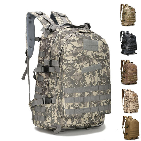 45L Military Tactical Backpack Army Molle Assault Bags Outdoor Hiking Trekking Camping Hunting Bag Camo Mochila Large Capacity - webtekdev