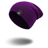 Cotton Blends Hip Hop Beanies For Girl Winter Cap Label Knitted Hat Female Unisex Solid Color Bonnet Casual Slouchy Skullies - webtekdev