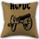 Custom ACDC Band Pillowcase Cotton Linen Fabric Home Textile Square Pillowcase 45X45cm Wedding Decorative No Fade - webtekdev