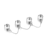 Reto Punk Cool Hip Pop Multi-layer Adjustable Chain Four Fingers Open Silver Alloy Women Rotate Rings for Women Party Gift Jewel - webtekdev
