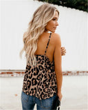 Sexy Women Summer Casual Tank Vest Leopard Tops Vest Sleeveless Strap Leopard Print Tank Camisoles V-neck Clubwear Tank - webtekdev