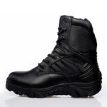Tactical Army Boots For Men Winter Genuine Leather Waterproof Rubber Men's Boots Safety work Shoes Military Combat Ankle Boots - webtekdev