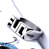 Endless Fashion Letter Ring Man Style Stainless Steel Rings For women Wedding Custom Letters Initials Ring F Word Punk Style - webtekdev