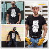 Lord Nermal T Shirt Nasty Cat T-Shirt Fashion Man Tee Shirt Funny Short-Sleeve Oversize 100 Cotton Printed Tshirt - webtekdev