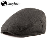 Ladybro Casual Men Newsboy Cap Irish Tweed Ivy Hat Flat Cap Autumn Winter Hat Men 30% Wool Hat Women Visor Cap Female Bone Male - webtekdev