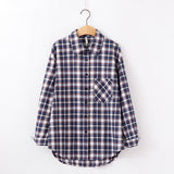 Fashion Women Plaid Shirt Chic Oversized Checked Blouse Long Sleeve Female Casual Print Shirts Loose Cotton Tops Blusas - webtekdev