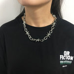 1 Set Men's Punk Gothic Necklaces&Bracelets Set Alloy Barbed Wire Brambles Necklace&Bracelet Jewelry Hip-pop Choker&Bangle - webtekdev