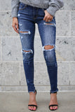 2020 Spring Fashion Bleached Ripped Jeans Women Cotton Denim Slim Elasticity Skinny Pants Moustache Effect Vintage Jeans Femme - webtekdev