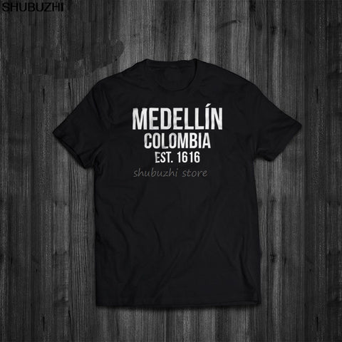 shubuzhi Hot Sale Super Fashion Summer Funny Print T-Shirts Narcos Medellin Est 1616 Pablo Escobar movie Tee Shirt sbz1267 - webtekdev