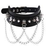 Punk Goth Choker Chain Studded Rivet Pu Leather Collar Spike Choker Necklace Chocker Cool Gothic  Jewelry Accessories - webtekdev