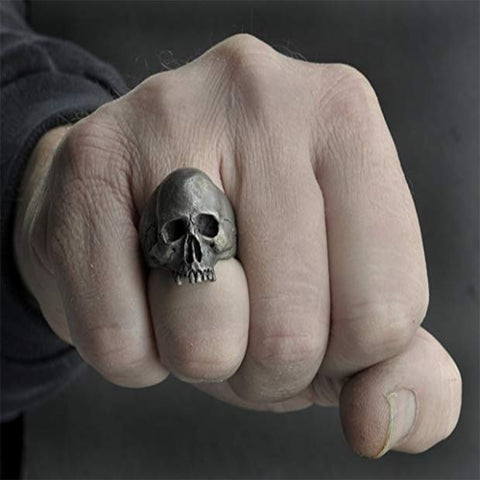 Hot personality skull men's ring rock gothic punk jewelry ring ghost head men's skull ring - webtekdev