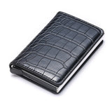 BISI GORO 2020 Credit Card Holder Men And Women Metal RFID Vintage Aluminium Box Crazy Horse PU Leather Fashion Card Wallet - webtekdev