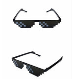 New Mosaic Strips Sunglasses Trick Toy Thug Life Glasses Deal With It Glasses Pixel Women Men Black Mosaic Sunglasses Funny toy - webtekdev