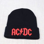 Warm Winter Rock ACDC cap Embroidery Beanies Women Men Cool Black Warm Ski Hat Outdoor Hip Hop Unisex Knit Skullies Bonnet - webtekdev