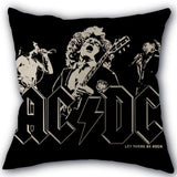 Custom ACDC Band Pillowcase Cotton Linen Fabric Home Textile Square Pillowcase 45X45cm Wedding Decorative No Fade - webtekdev