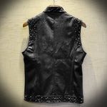 Men Faux Leather Studded Waistcoat Biker Vest Jacket Sleeveless Gilet Punk Rock 903-B551 - webtekdev