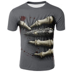 Hip Hop Male Tshirt Grim Reaper Finger Short Sleeve Casual O Neck Summer Tops Cool Skull Print T-shirt for Men - webtekdev