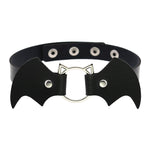 2020 New Gothic Punk Halloween Vampire Bat Choker Collar Necklace Women Adjustable Black White Leather Chocker Necklaces Jewelry - webtekdev
