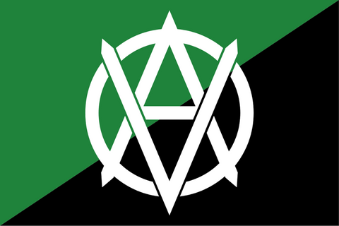 Vegan Anarchist Flag Green and Black - webtekdev