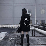 Cool Women Fashion korean oversized long sleeve t shirt hip hop punk streetwear girls tees Autumn Black Loose T Shirt Females - webtekdev