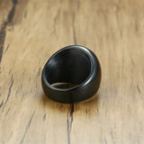 GODS EYE SIGNET RING FOR MEN STAINLESS STEEL BLACK EGYPTIAN EYE OF GOD HORUS UDJAT ILLUMINATI TRIQUETRA RING - webtekdev