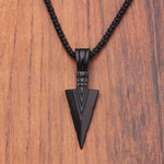 Men's  Design Matte Black Long Necklace with Arrow Pendant Jewelry Chain Hip Hop Punk Rock Christmas Halloween Gift For Men Wome - webtekdev