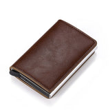 BISI GORO 2020 Credit Card Holder Men And Women Metal RFID Vintage Aluminium Box Crazy Horse PU Leather Fashion Card Wallet - webtekdev