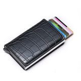 BISI GORO 2020 Credit Card Holder Men And Women Metal RFID Vintage Aluminium Box Crazy Horse PU Leather Fashion Card Wallet - webtekdev