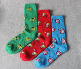 Marvel Comics Hero General Mens Socks cartoon Iron Man Captain America Knee-High Warm Stitching pattern Antiskid Casual Sock - webtekdev
