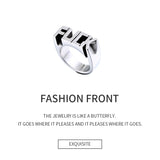 Endless Fashion Letter Ring Man Style Stainless Steel Rings For women Wedding Custom Letters Initials Ring F Word Punk Style - webtekdev