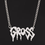 Funny Gross Letter 600mm Chain Women Gothic Punk Girls Street Pandent Necklaces Harajuku Fashion Hip Hop Unisex Collares (XL1230 60cm) - webtekdev