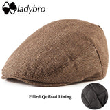Ladybro Casual Men Newsboy Cap Irish Tweed Ivy Hat Flat Cap Autumn Winter Hat Men 30% Wool Hat Women Visor Cap Female Bone Male - webtekdev
