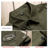 Military Shirt Men Tactics Short sleeve Summer Tops Solid color Pocket 5XL Plus size Clothes - webtekdev