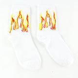Hip Hop Hit Men Fashion  Color On Fire Crew Socks Red Flame Blaze Power Torch Hot Warmth Street Skateboard Socks wowen socks - webtekdev