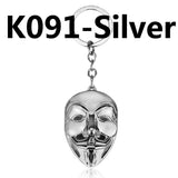 DC Comics Daredevil V For Vendetta Keychain Double D Avengers Mask Metal Keyring Pendant Women Bag Men Car Accessories Gift - webtekdev