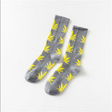 Moda Socmark Funny Socks Men Comfortable High Quality Cotton Happy Hemp Leaf Maple Casual Long Weed Crew Sock Dress Harajuku - webtekdev
